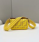 1:1 Replica Fendi Baguette Yellow with Embroidery Small Bag For Woman 21cm/8in