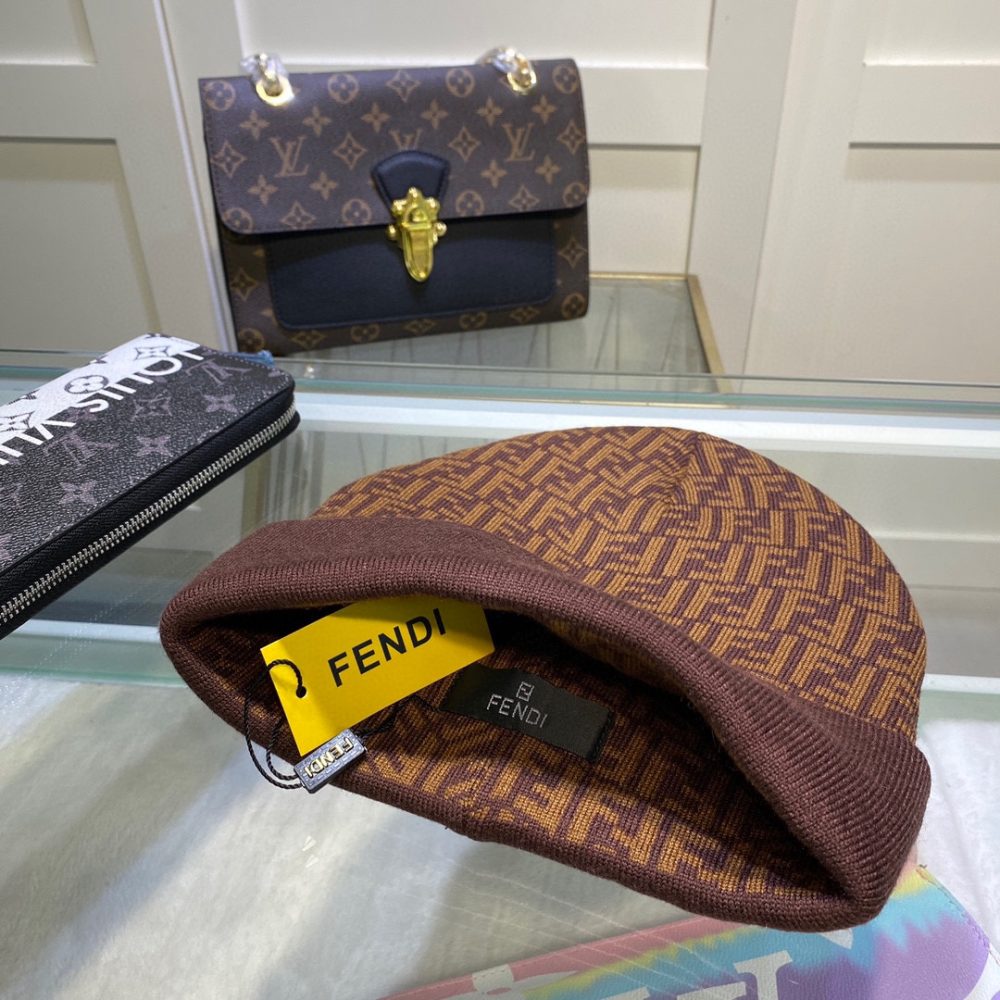 Fendi Beanie In Brown - Image 2