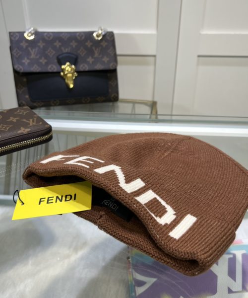 Fendi Beanie In Brown
