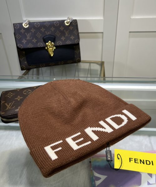 Fendi Beanie In Brown
