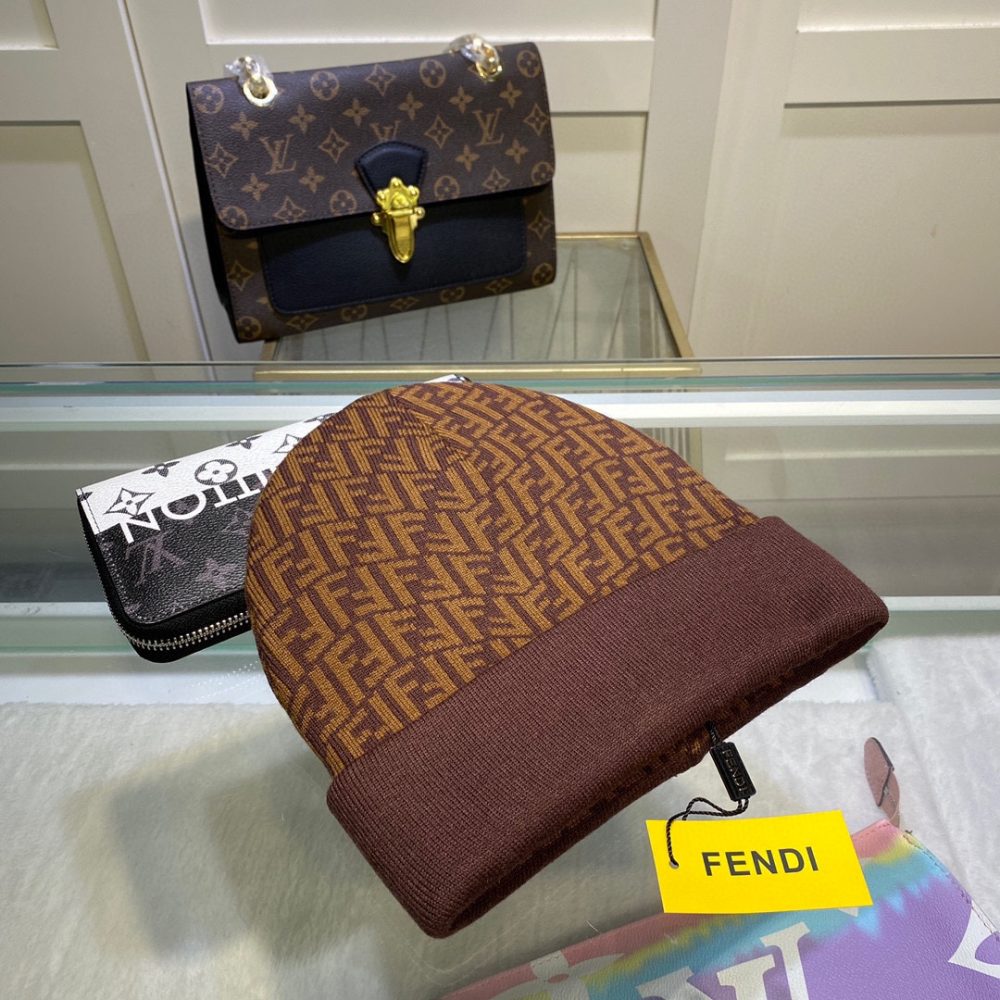 Fendi Beanie In Brown - Image 3