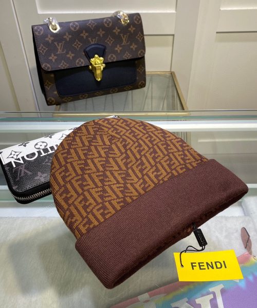 Fendi Beanie In Brown