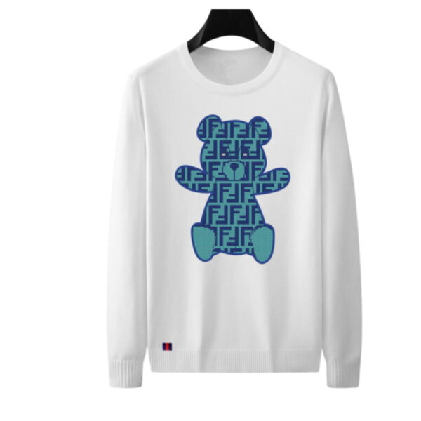Fendi Bear Logo Sweatshirt White For Men
