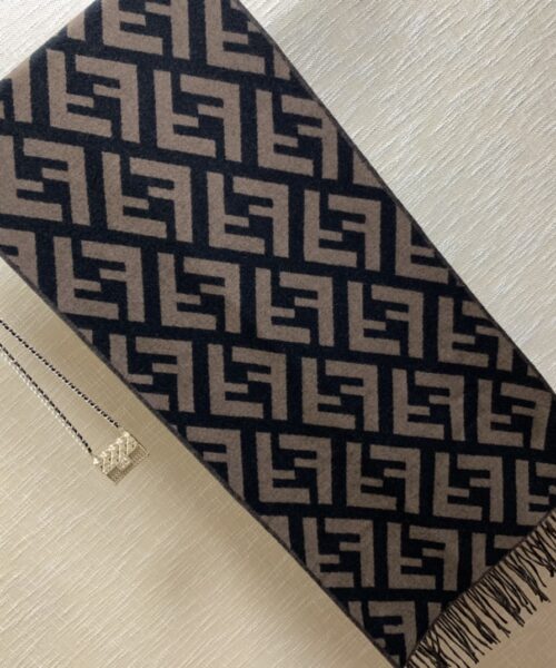 Fendi Beige Wool And Silk Scarf 180cm/71in FXS424A3Q1F0QB8