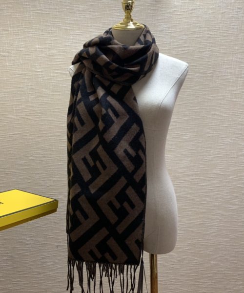 Fendi Beige Wool And Silk Scarf 180cm/71in FXS424A3Q1F0QB8 