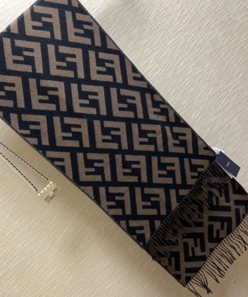 Fendi Beige Wool And Silk Scarf 180cm/71in FXS424A3Q1F0QB8 