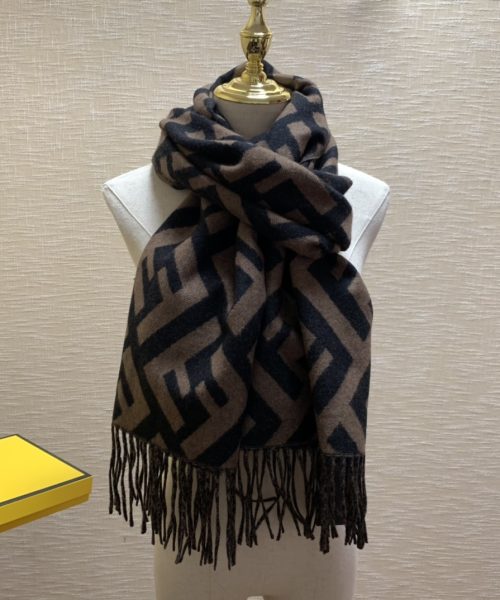 Fendi Beige Wool And Silk Scarf 180cm/71in FXS424A3Q1F0QB8 