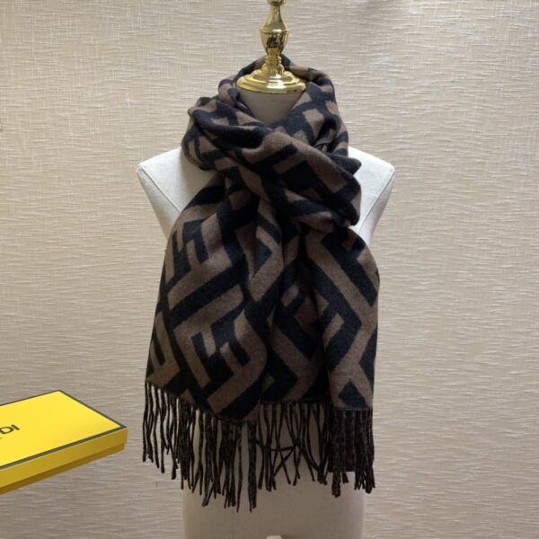 Fendi Beige Wool And Silk Scarf 180cm/71in FXS424A3Q1F0QB8