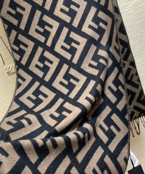 Fendi Beige Wool And Silk Scarf 180cm/71in FXS424A3Q1F0QB8 