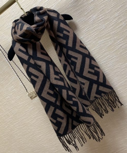 Fendi Beige Wool And Silk Scarf 180cm/71in FXS424A3Q1F0QB8 