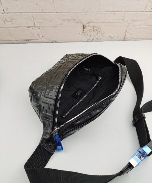 1:1 Replica Fendi Belt Bag Black For Men, Men's Bags 18.1in/46cm FF 7VA434A72VF0GXN