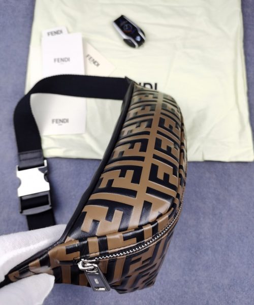 1:1 Replica Fendi Belt Bag Brown For Men, Men's Bags 18.1in/46cm FF 7VA434A5PJF0H3C
