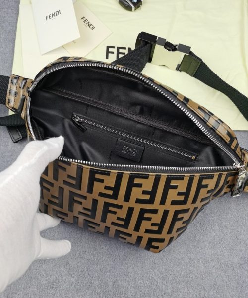 1:1 Replica Fendi Belt Bag Brown For Men, Men's Bags 18.1in/46cm FF 7VA434A5PJF0H3C