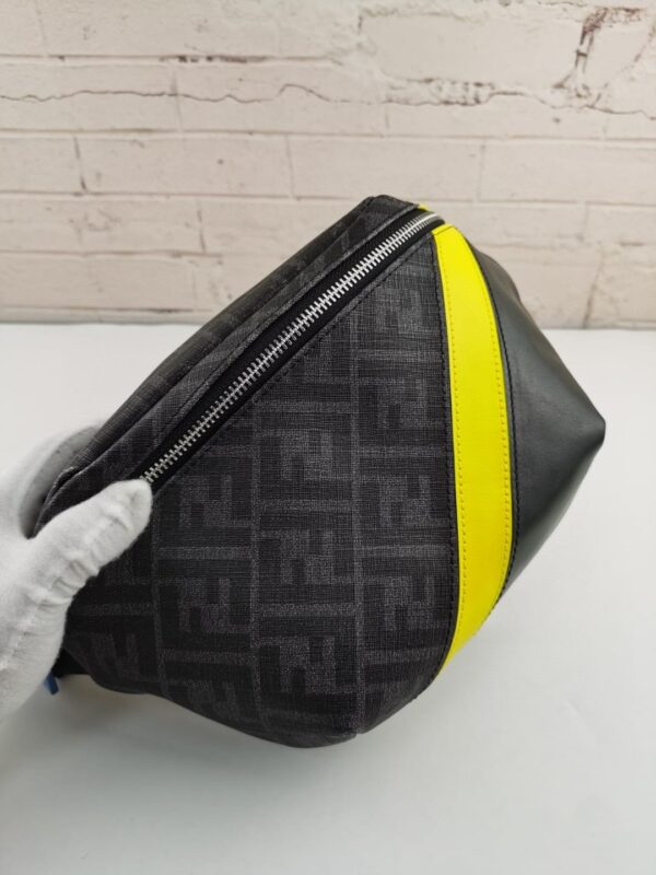 1:1 Replica Fendi Belt Bag Grey/Yellow For Men, Men's Bags 18.1in/46cm FF 7VA434A9XSF0R2A
