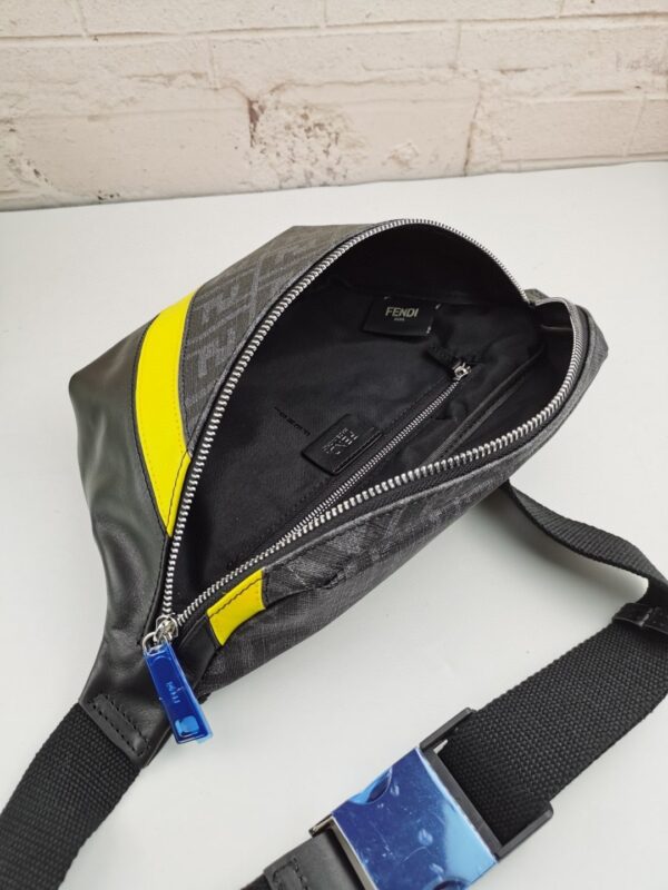1:1 Replica Fendi Belt Bag Grey/Yellow For Men, Men's Bags 18.1in/46cm FF 7VA434A9XSF0R2A