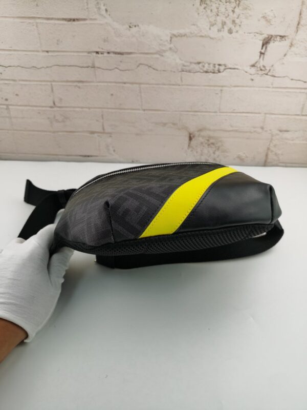 1:1 Replica Fendi Belt Bag Grey/Yellow For Men, Men's Bags 18.1in/46cm FF 7VA434A9XSF0R2A