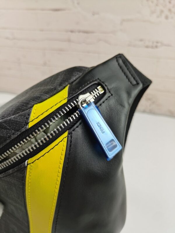 1:1 Replica Fendi Belt Bag Grey/Yellow For Men, Men's Bags 18.1in/46cm FF 7VA434A9XSF0R2A
