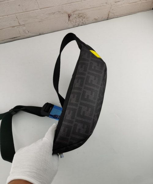 1:1 Replica Fendi Belt Bag Grey/Yellow For Men, Men's Bags 18.1in/46cm FF 7VA434A9XSF0R2A