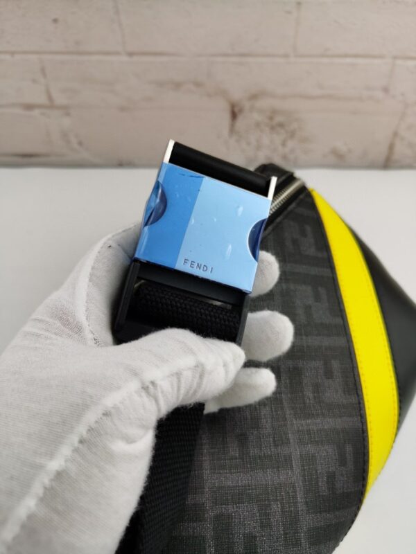 1:1 Replica Fendi Belt Bag Grey/Yellow For Men, Men's Bags 18.1in/46cm FF 7VA434A9XSF0R2A
