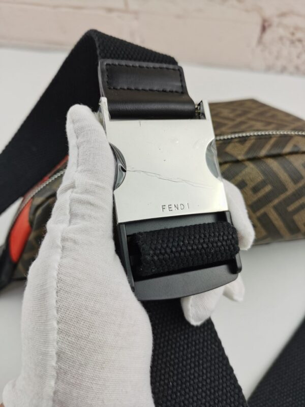 1:1 Replica Fendi Belt Bag Khaki/Orange For Men, Men's Bags 18.1in/46cm FF 7VA434
