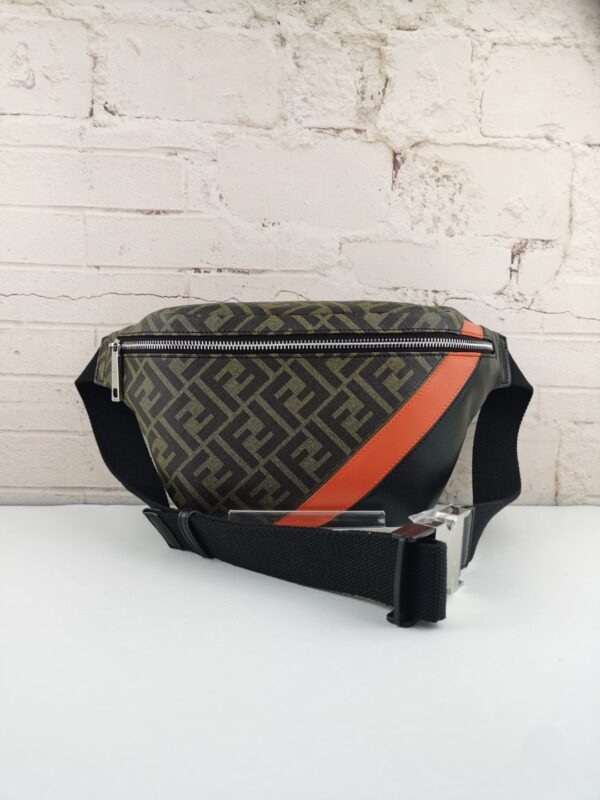 1:1 Replica Fendi Belt Bag Khaki/Orange For Men, Men's Bags 18.1in/46cm FF 7VA434
