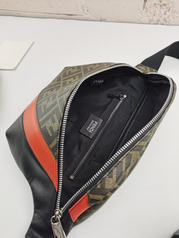 1:1 Replica Fendi Belt Bag Khaki/Orange For Men, Men's Bags 18.1in/46cm FF 7VA434