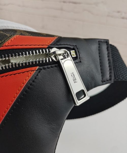 1:1 Replica Fendi Belt Bag Khaki/Orange For Men, Men's Bags 18.1in/46cm FF 7VA434