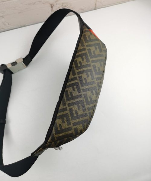 1:1 Replica Fendi Belt Bag Khaki/Orange For Men, Men's Bags 18.1in/46cm FF 7VA434