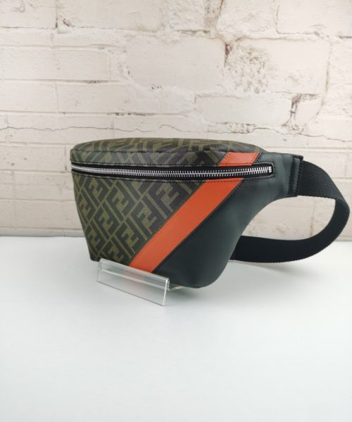 1:1 Replica Fendi Belt Bag Khaki/Orange For Men, Men's Bags 18.1in/46cm FF 7VA434