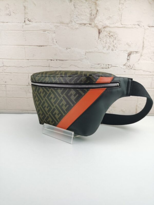 1:1 Replica Fendi Belt Bag Khaki/Orange For Men, Men's Bags 18.1in/46cm FF 7VA434
