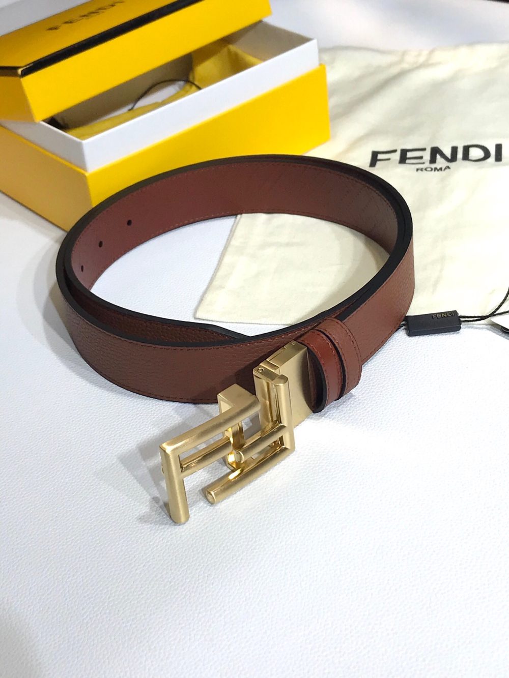 1:1 Replica Fendi Belt Brown FF Women Belt 7C034470 - Image 2