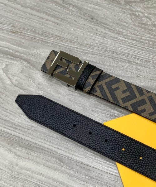 1:1 Replica Fendi Belt With Double F Brown For Women, Women Belt