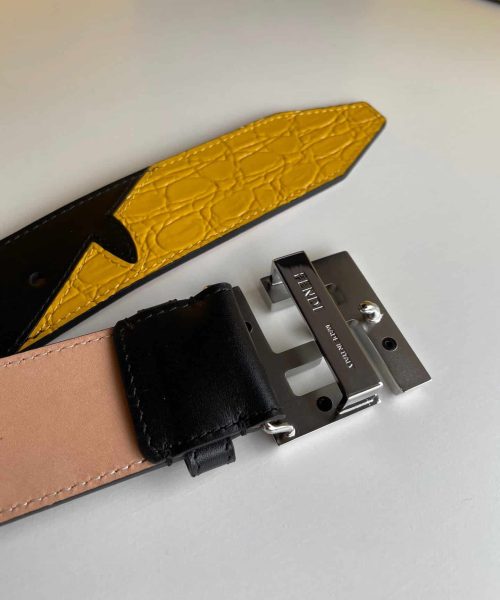 1:1 Replica Fendi Belt With Double F Buckle Black For Women, Women Belt