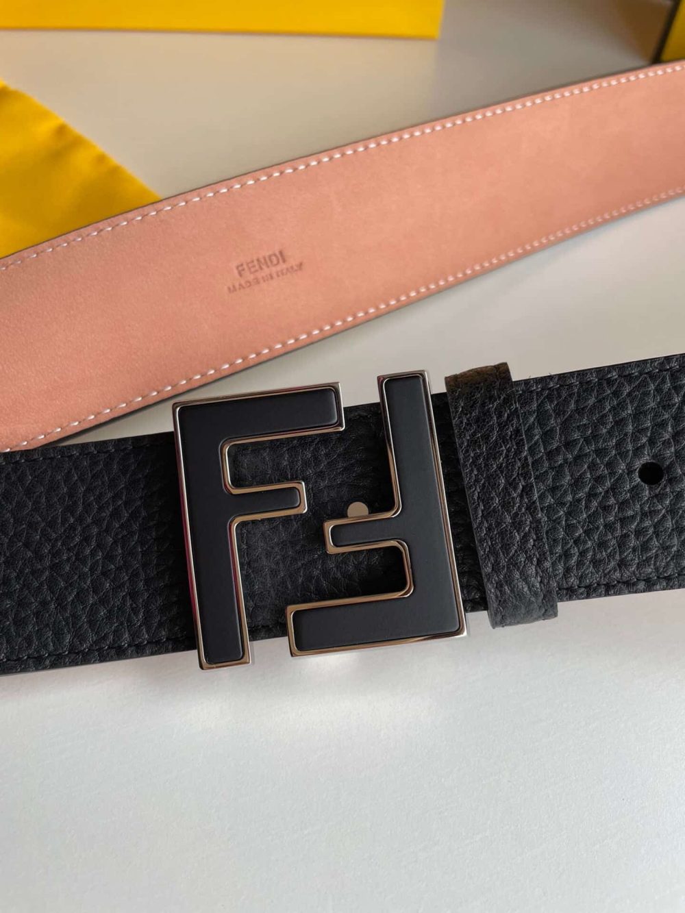 1:1 Replica Fendi Belt With Double F Buckle Black For Women, Women Belt - Image 5