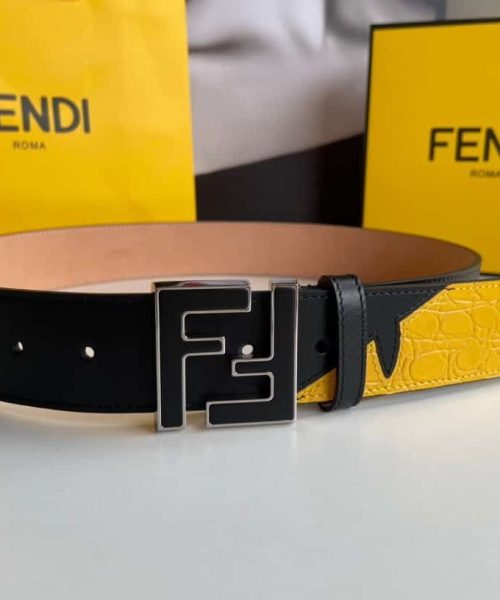 1:1 Replica Fendi Belt With Double F Buckle Black For Women, Women Belt