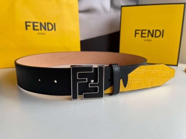 1:1 Replica Fendi Belt With Double F Buckle Black For Women, Women Belt
