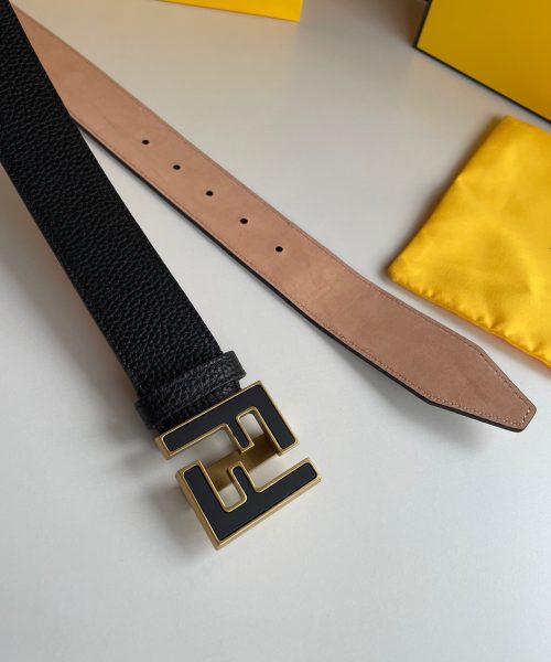 1:1 Replica Fendi Belt With Double F Buckle Black For Women, Women Belt