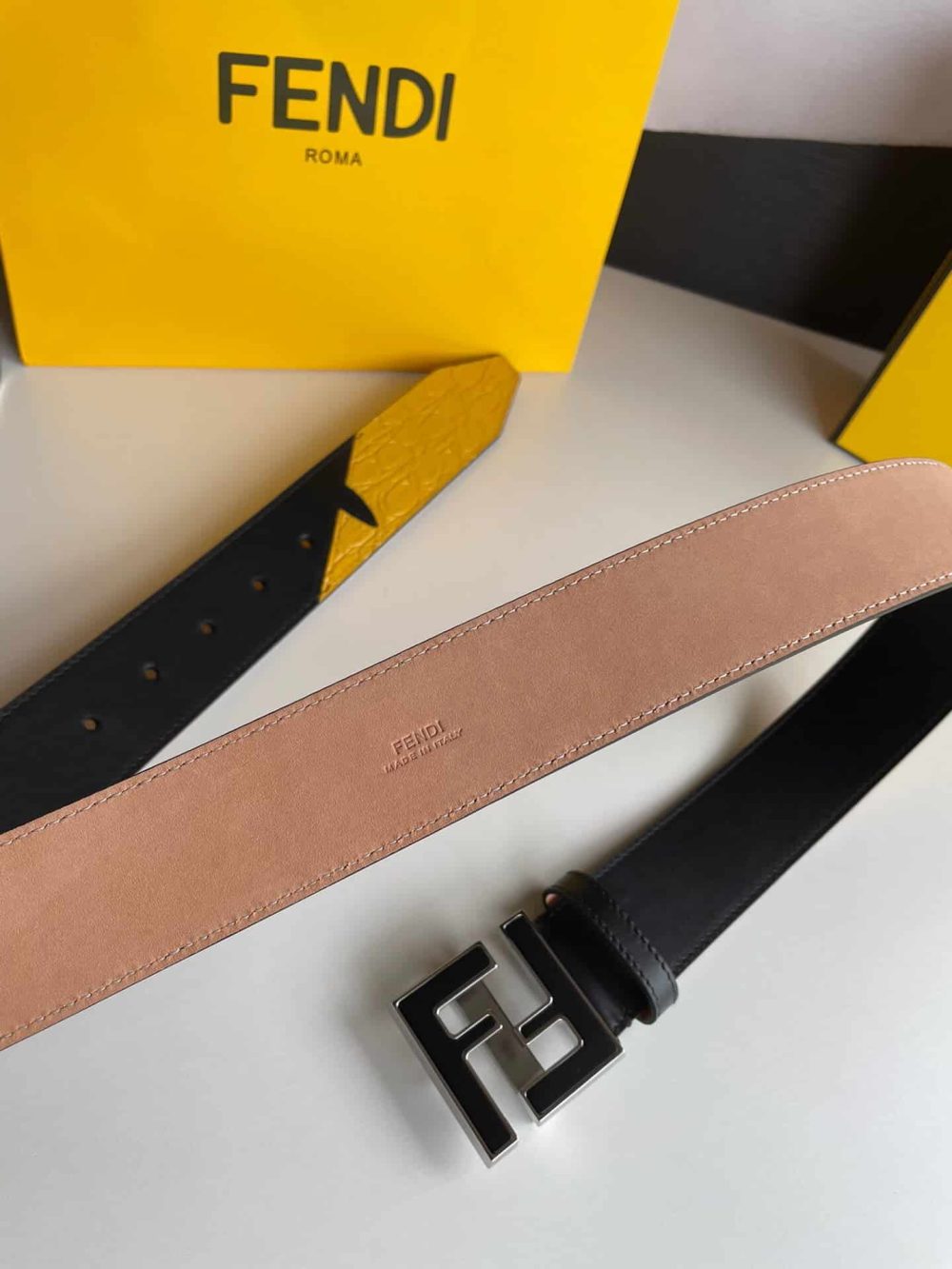 1:1 Replica Fendi Belt With Double F Buckle Black For Women, Women Belt - Image 3