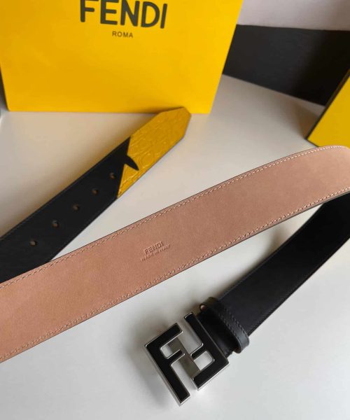 1:1 Replica Fendi Belt With Double F Buckle Black For Women, Women Belt