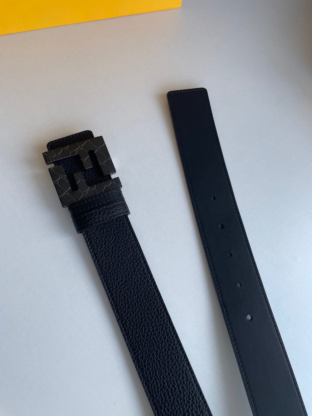 1:1 Replica Fendi Belt With Double F Buckle Black For Women, Women Belt - Image 4