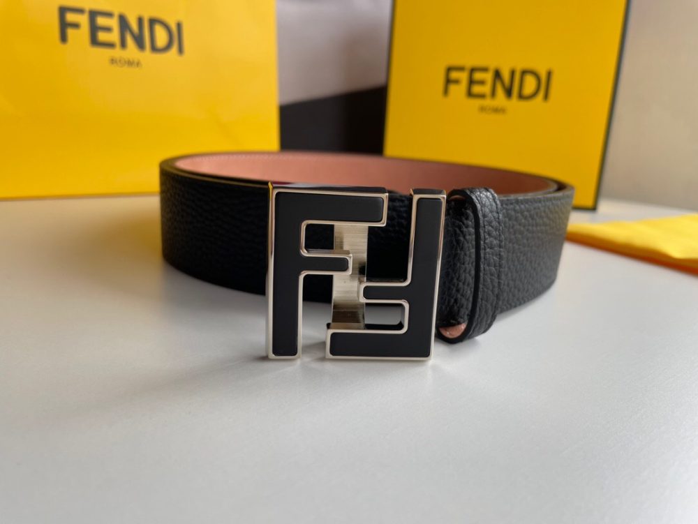 1:1 Replica Fendi Belt With Double F Buckle Black For Women, Women Belt - Image 7