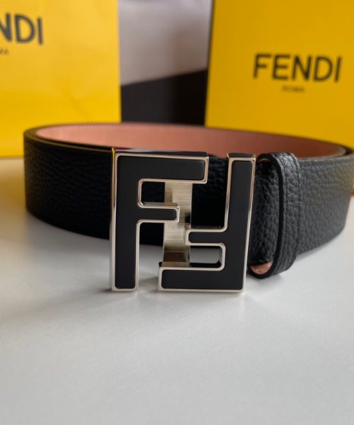 1:1 Replica Fendi Belt With Double F Buckle Black For Women, Women Belt