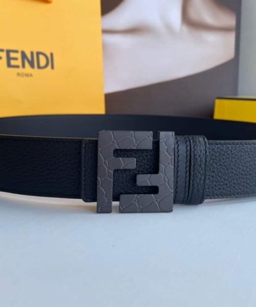 1:1 Replica Fendi Belt With Double F Buckle Black For Women, Women Belt