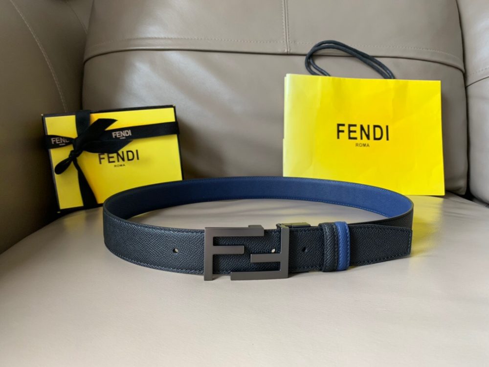 1:1 Replica Fendi Belt With Double F Buckle Black For Women, Women Belt - Image 4