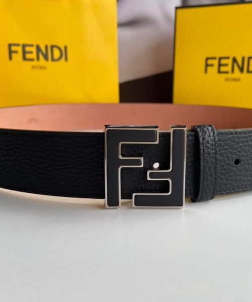 1:1 Replica Fendi Belt With Double F Buckle Black For Women, Women Belt