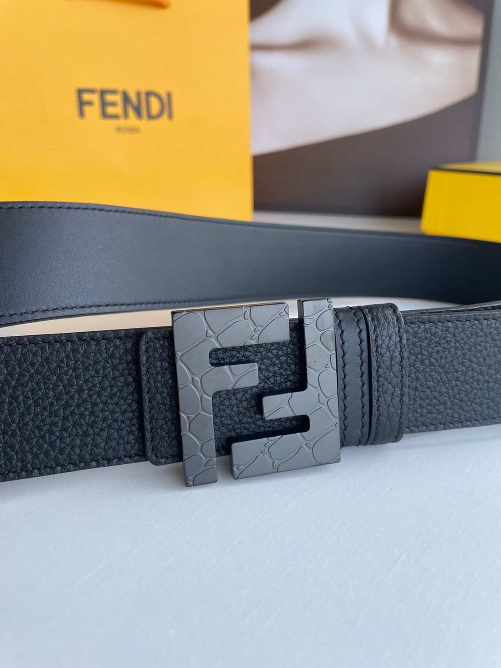 1:1 Replica Fendi Belt With Double F Buckle Black For Women, Women Belt - Image 3