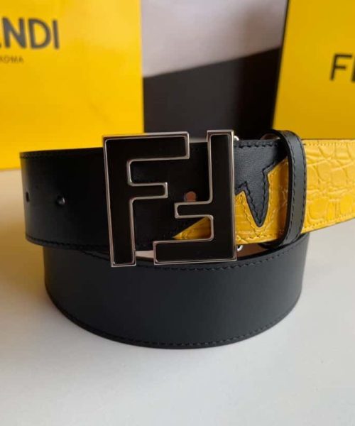 1:1 Replica Fendi Belt With Double F Buckle Black For Women, Women Belt