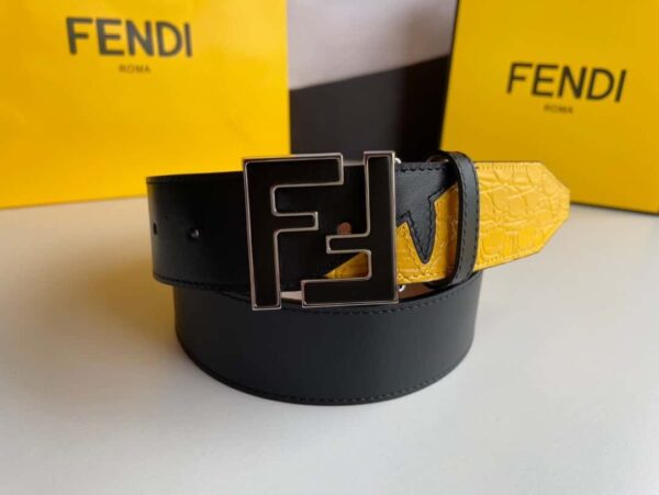 1:1 Replica Fendi Belt With Double F Buckle Black For Women, Women Belt