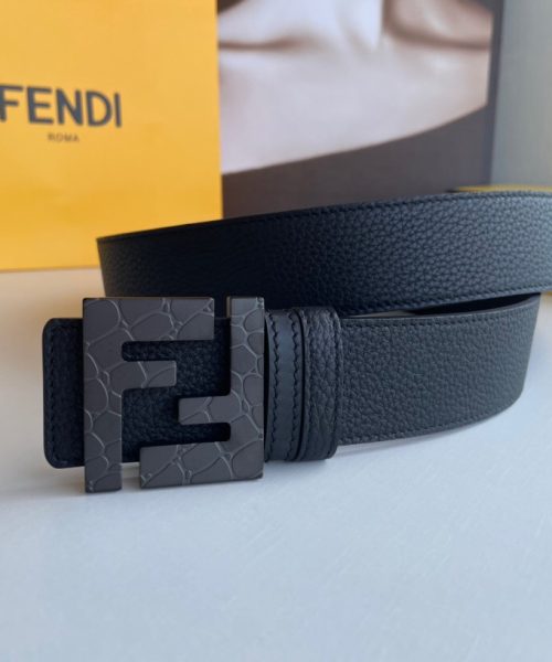 1:1 Replica Fendi Belt With Double F Buckle Black For Women, Women Belt