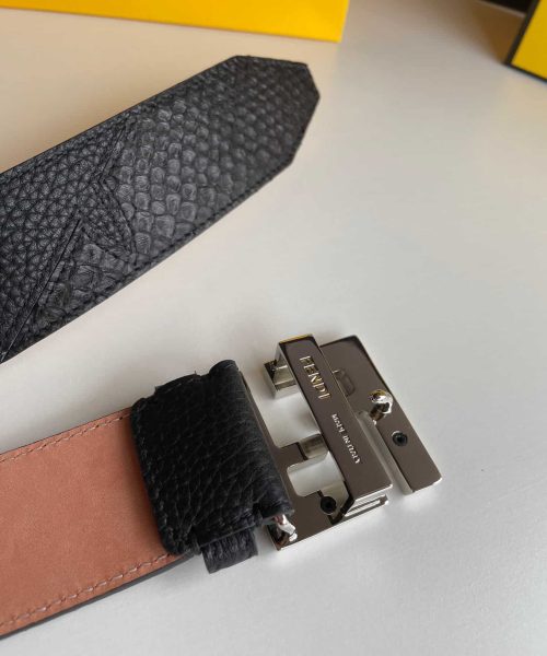 1:1 Replica Fendi Belt With Double F Buckle Black For Women, Women Belt
